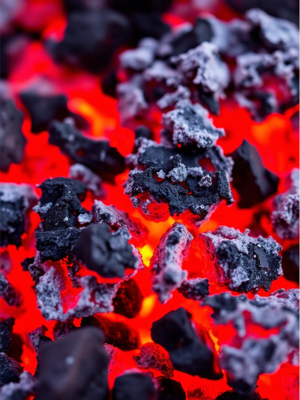 Live coal. Ash.