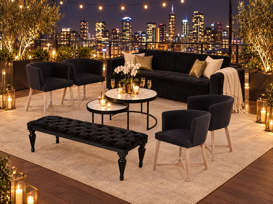 Look BLACK 8 ambientado en Rooftop